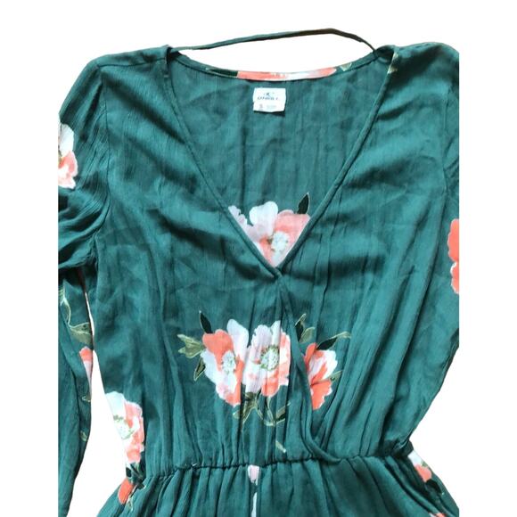 O'Neill Indica Green long sleeved Floral Print Romper size small - Picture 6 of 8